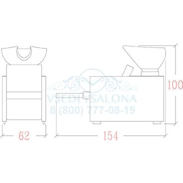Мойка парикмахерская KUBIK RELAX FLAT