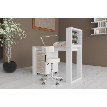 Маникюрный стол &quot;Matrix&quot; с подставкой для лаков и тумбой