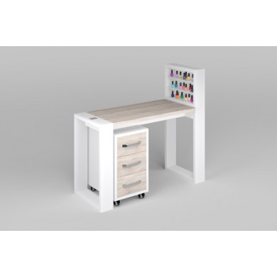 Маникюрный стол &quot;Matrix&quot; с подставкой для лаков и тумбой